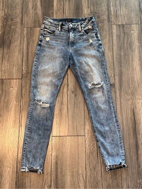 Silver Jeans Avery Skinny Distressed Raw Hem Jeans 28x29